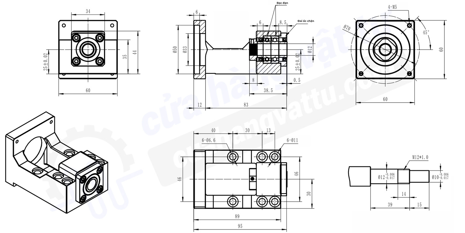 Gối đỡ trục TBK12-60