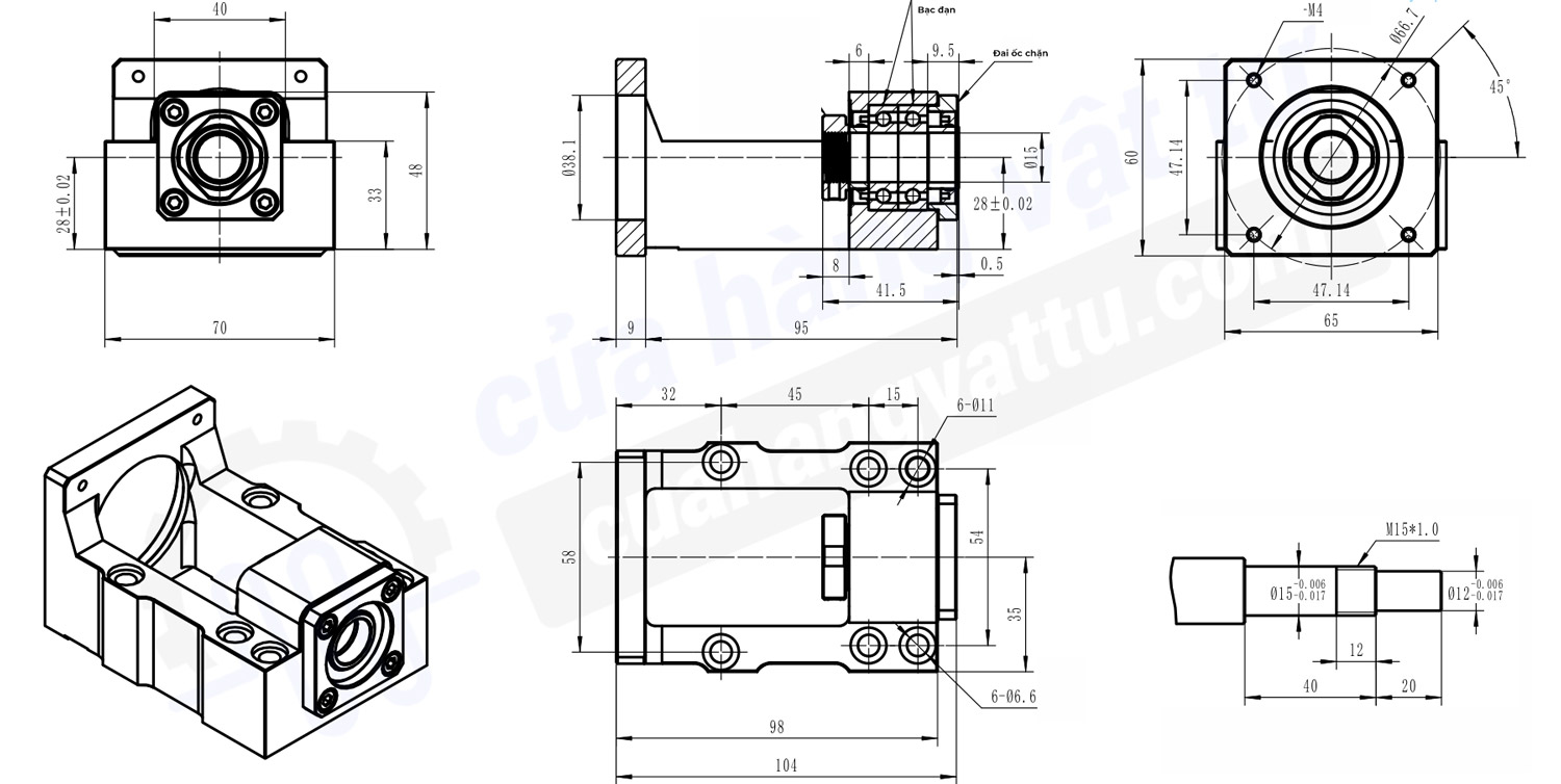Gối đỡ trục TBK15-57