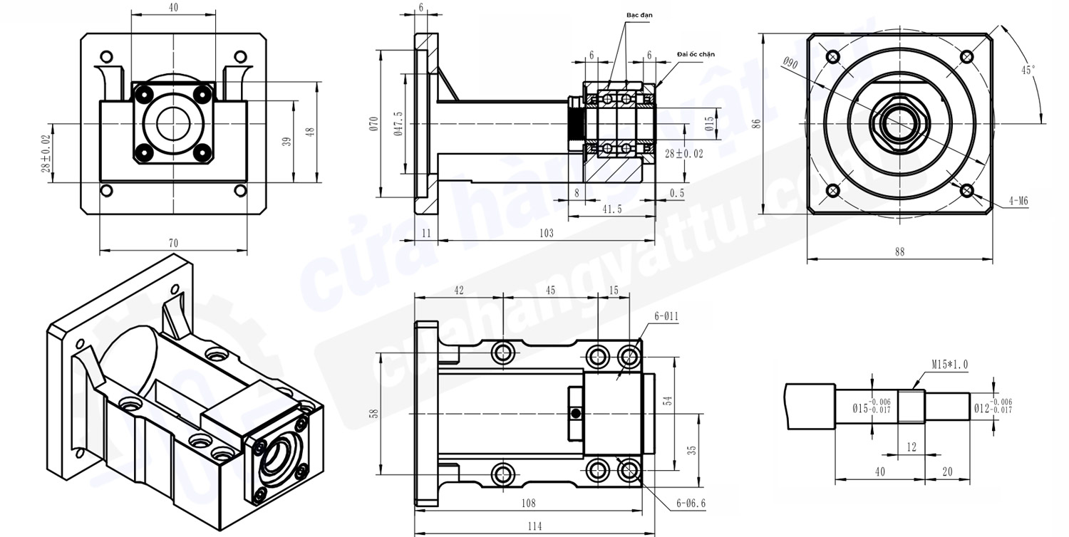 Gối đỡ trục TBK15-80