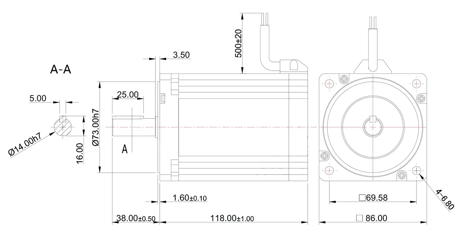 bản vẽ động cơ bước 86J18118-460