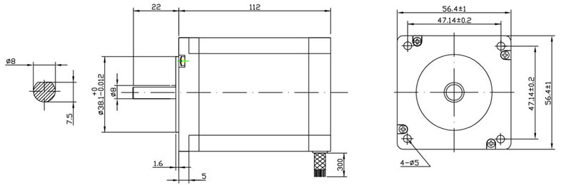 bản vẽ động cơ bước 57 - 3Nm