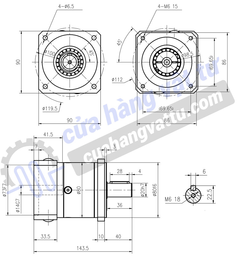 bản vẽ hộp giảm tốc 86
