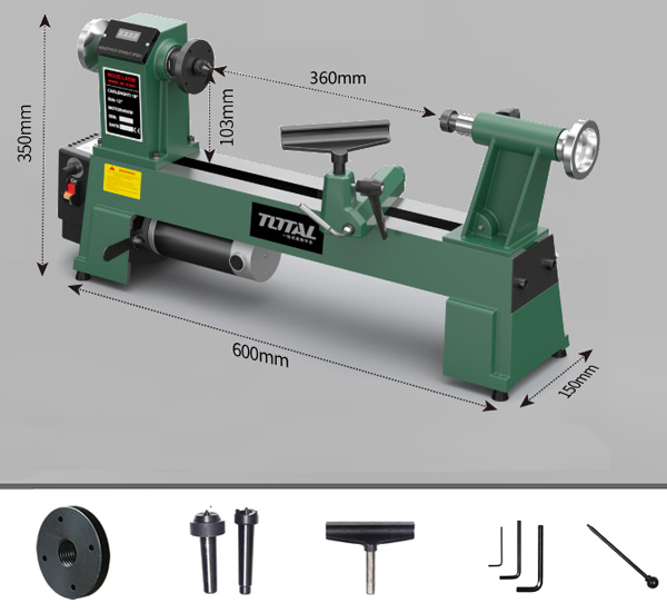 Kích thước máy tiện gỗ mini và các phụ kiện đi kèm