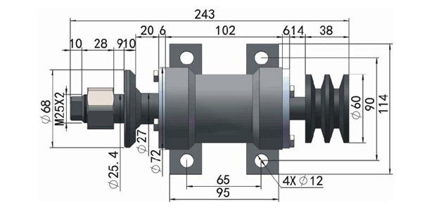 Kích thước trục kẹp lưỡi cắt bàn trượt