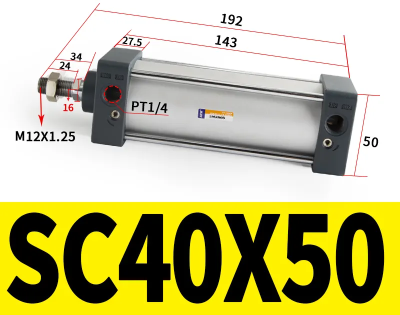 kích thước xi lanh khí nén sc40-50