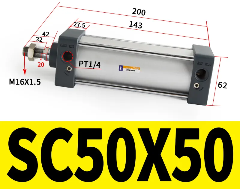 kích thước xi lanh khí nén sc50-50