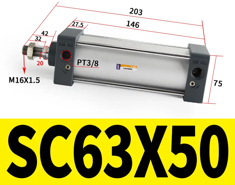 kích thước xi lanh khí nén sc63-50