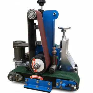 Máy mài đai GB150 - chà nhám - đánh bóng - đánh xước | Dùng băng tải cấp phôi
