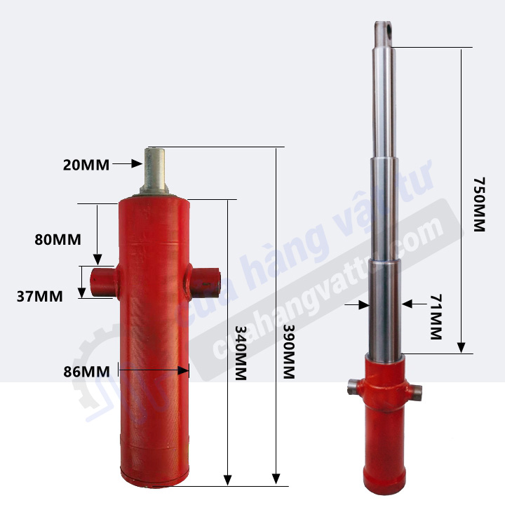 xi lanh thuỷ lực 2.5 Tấn
