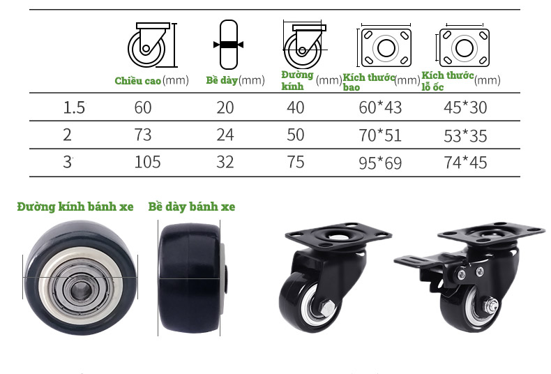 bản vẽ bánh xe đẩy