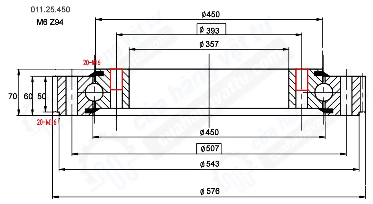 bánh răng mâm xoay 450