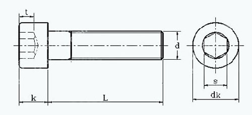 bản vẽ ốc lục giác đầu tròn